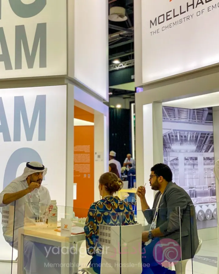 Brand display at a beauty exhibition